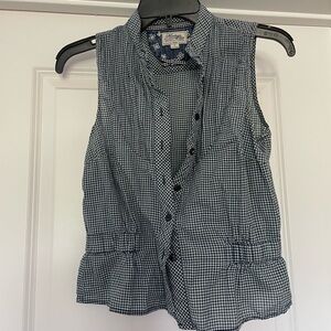 Women's gingham button up blouse
